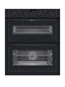 Neff U17M42S5Gb 60Cm Built-Under Double Oven With Circotherm&Reg; - Black